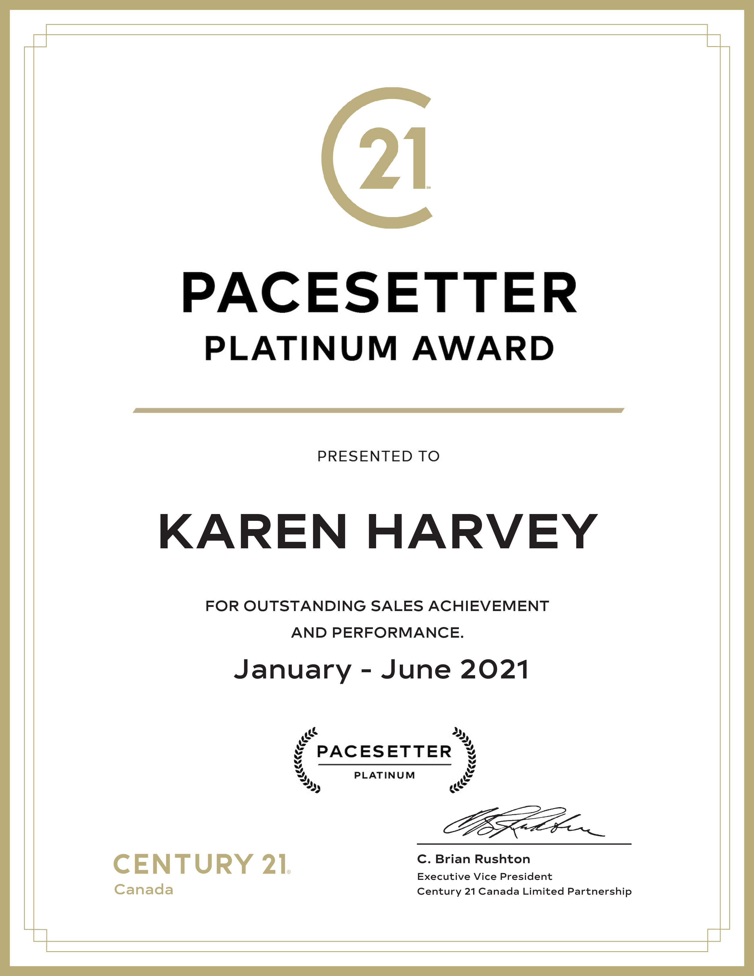 Karen Harvey - PACESETTER AWARD 2021 - IMAGE