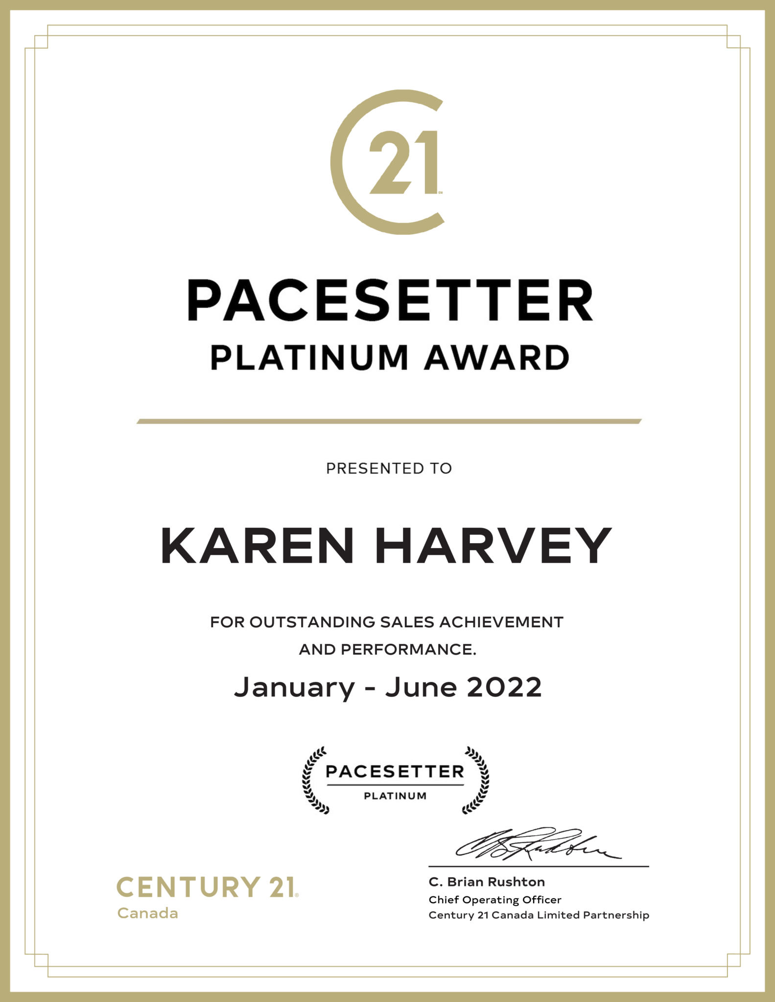 Karen Harvey - PACESETTER AWARD 2022 - IMAGE